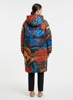 Casaco Puffer Midi Estampado Tropical - FARM / P