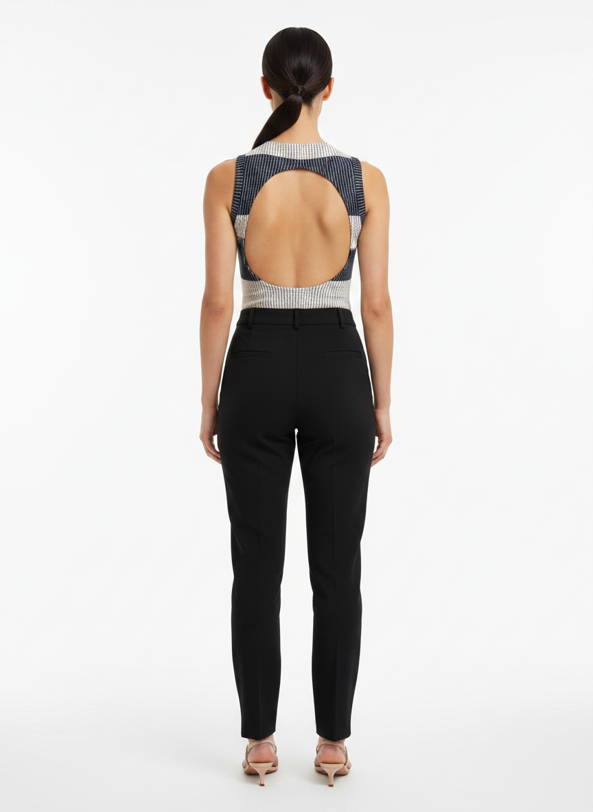 Body Canelado Listrado Color Block - Canal / P