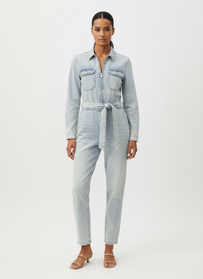 Macacão Jeans Manga Longa - Le Lis Blanc