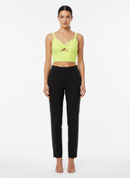Cropped tricot canelado transpassado verde limão - SKUNK | M