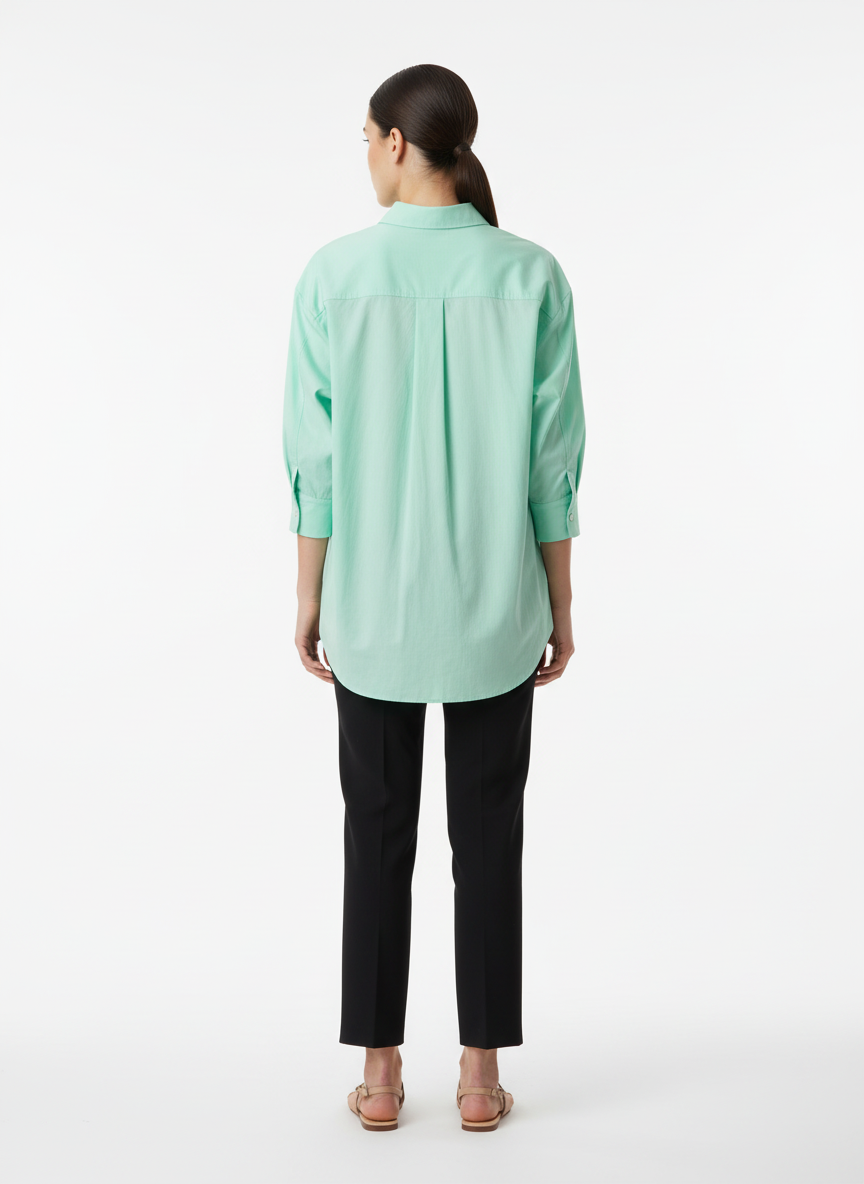 Blusa Camisa Oversized Verde Menta - ARAMODU / U