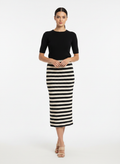 Saia Midi Tricot Listrada Casual Chic - NEXO / U