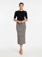 Saia Midi Tricot Listrada Casual Chic - NEXO / U