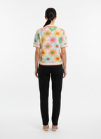 Blusa polo gola tricot estampa floral - FARM | M