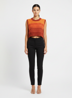 Blusa sem manga tricot canelada gola careca laranja dregadê - ALL IS LOVE | P