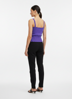 Regata tricot canelado decote v roxa - CASUALLI | P
