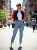 Jaqueta Bomber Color Block Nylon - LEAN.MODA / M