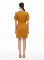 Vestido Faux Suede Mostarda com Cinto - INSP / G