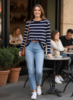 Blusas Malha Listrada - ZARA / M