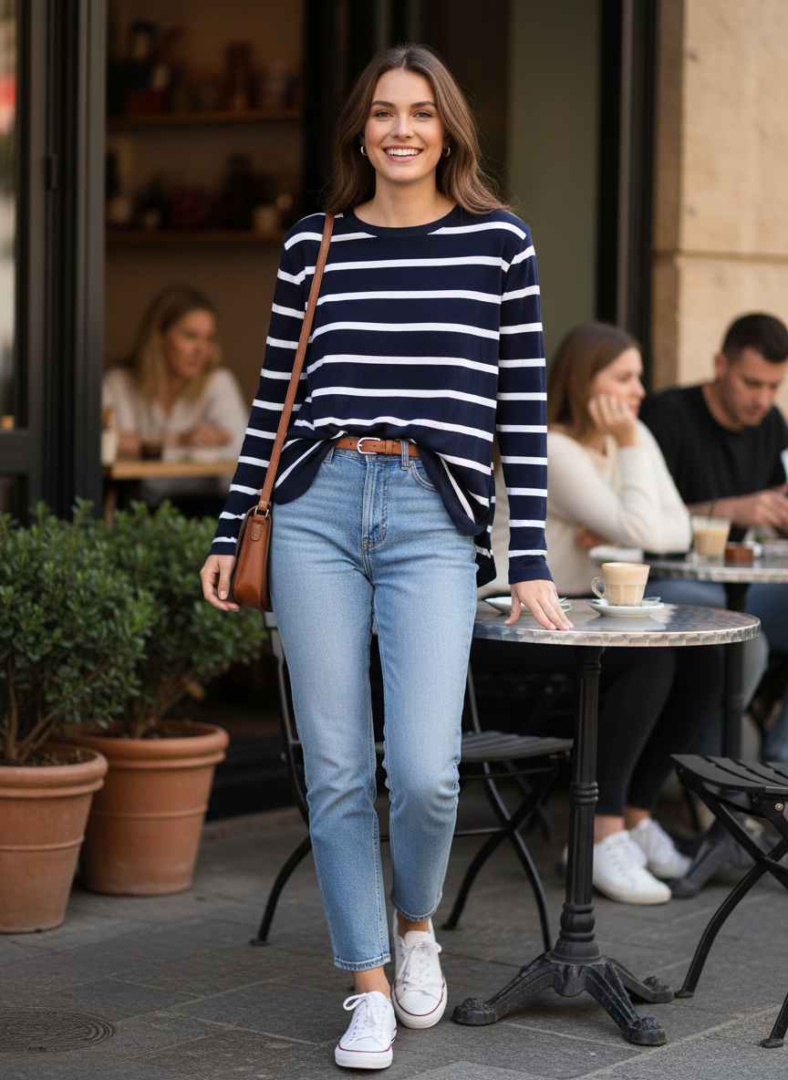 Blusas Malha Listrada - ZARA / M
