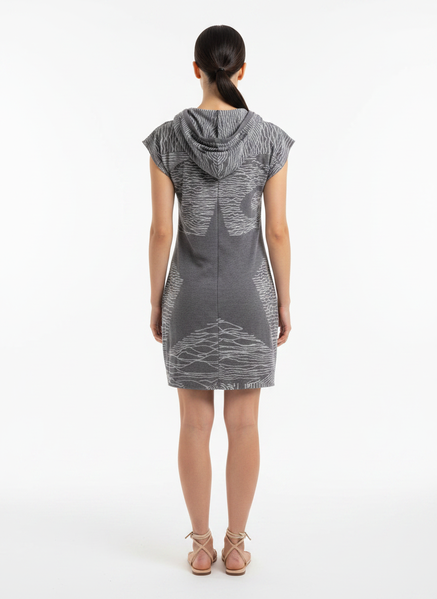 Vestido Curto de Malha com Estampa Abstrata - DRESS TO / P