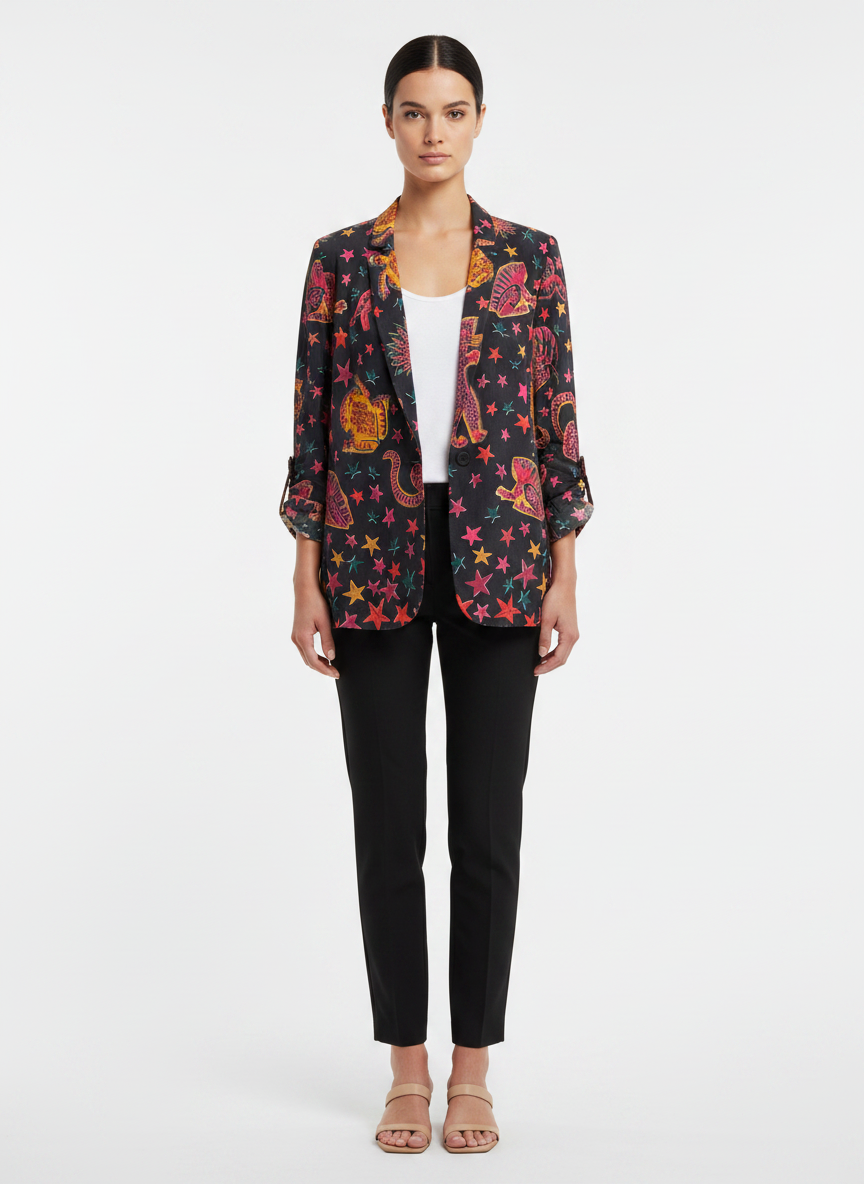 Blazer Estampado Étnico Manga Longa - FARM / P