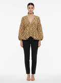 Blusa Estampada Decote V Manga Bufante - ANIMALE / 42
