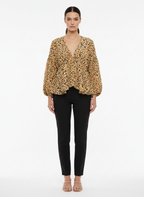 Blusa Estampada Decote V Manga Bufante - ANIMALE / 42