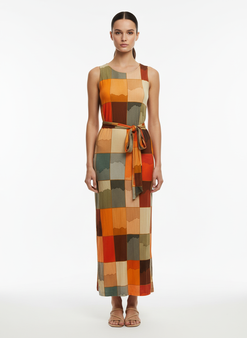 Vestido Longo Estampa Geometrica - Lenny Niemeyer/P