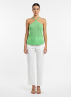 Blusa tricot alça textura ondulada brilho verde - ANIMALE JEANS | P