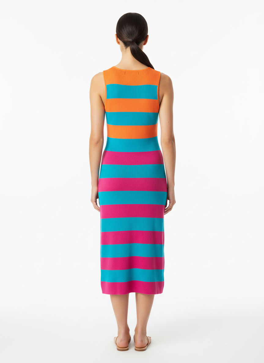 Vestido Midi Listrado - Viviane Furrier/U