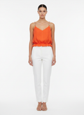 Cropped Laranja com Barra Franzida e Alça com Conchas - Iodice/M