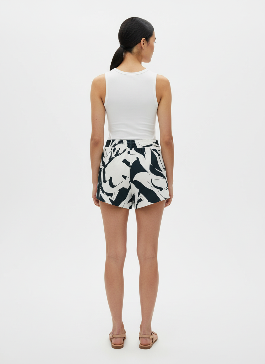 Shorts Alfaiataria Cintura Alta Estampado - Caos/38