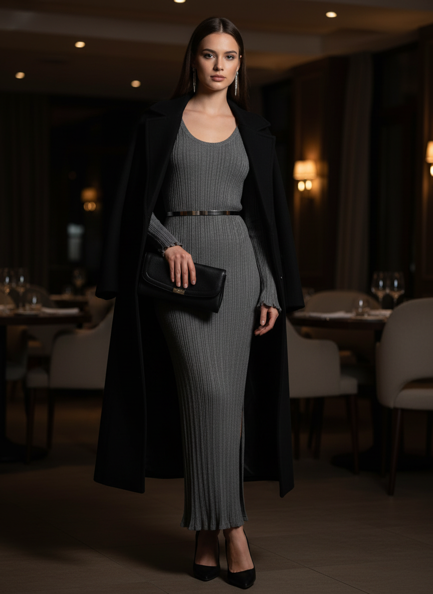 Vestido Maxi Canelado - CANAL / P