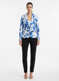 Blazer Floral Elegante Azul e Branco - COLLECTION / 40