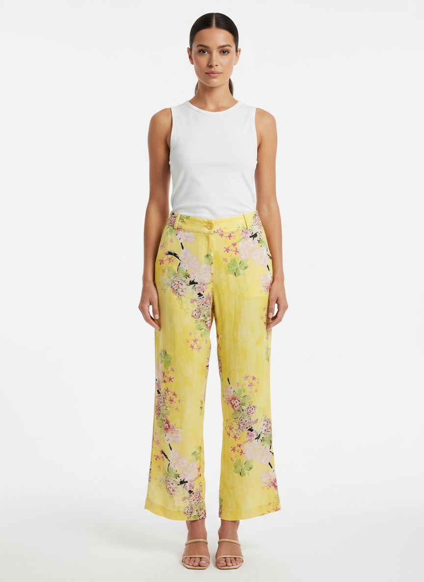 Calça Pantalona Estampada Fluida - MOÇA BONITA / M