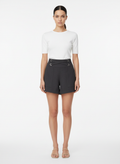Short Alfaiataria com Detalhe Transpassado Preto - Skunk/38