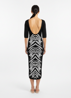Vestido tricot preto bordado em branco - CARMEN STEFFENS | M