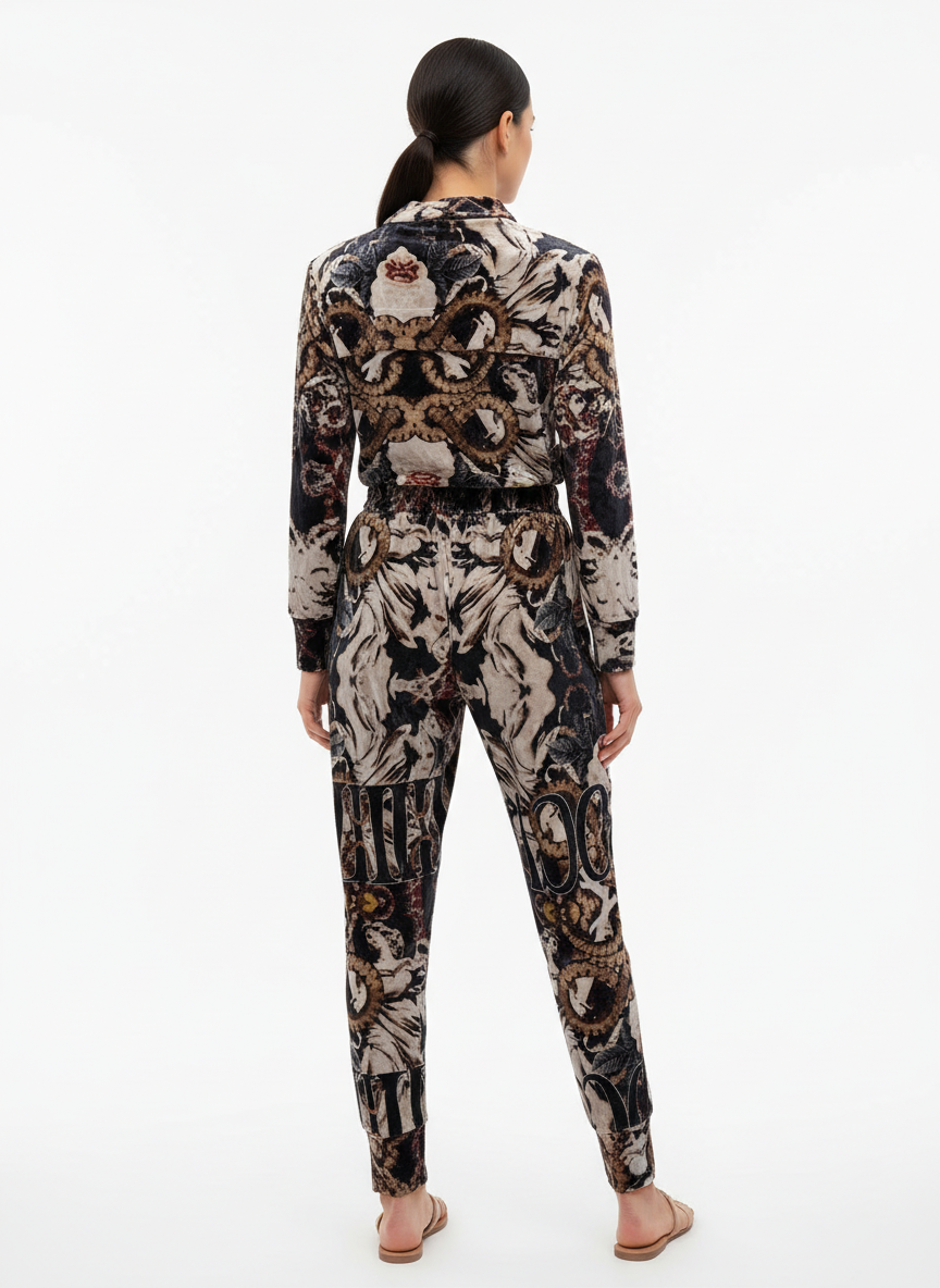 Conjunto de Veludo Estampado - Caos/M