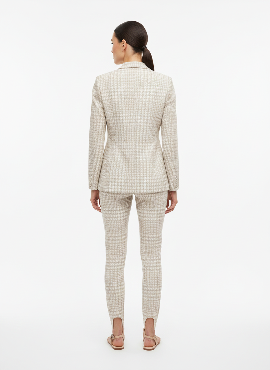 Conjunto de Alfaiataria Tweed Xadrez Off White - Alphorria/36