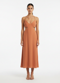 Vestido Midi Cut-Out Alças Finas Terracota - DRESS TO / P