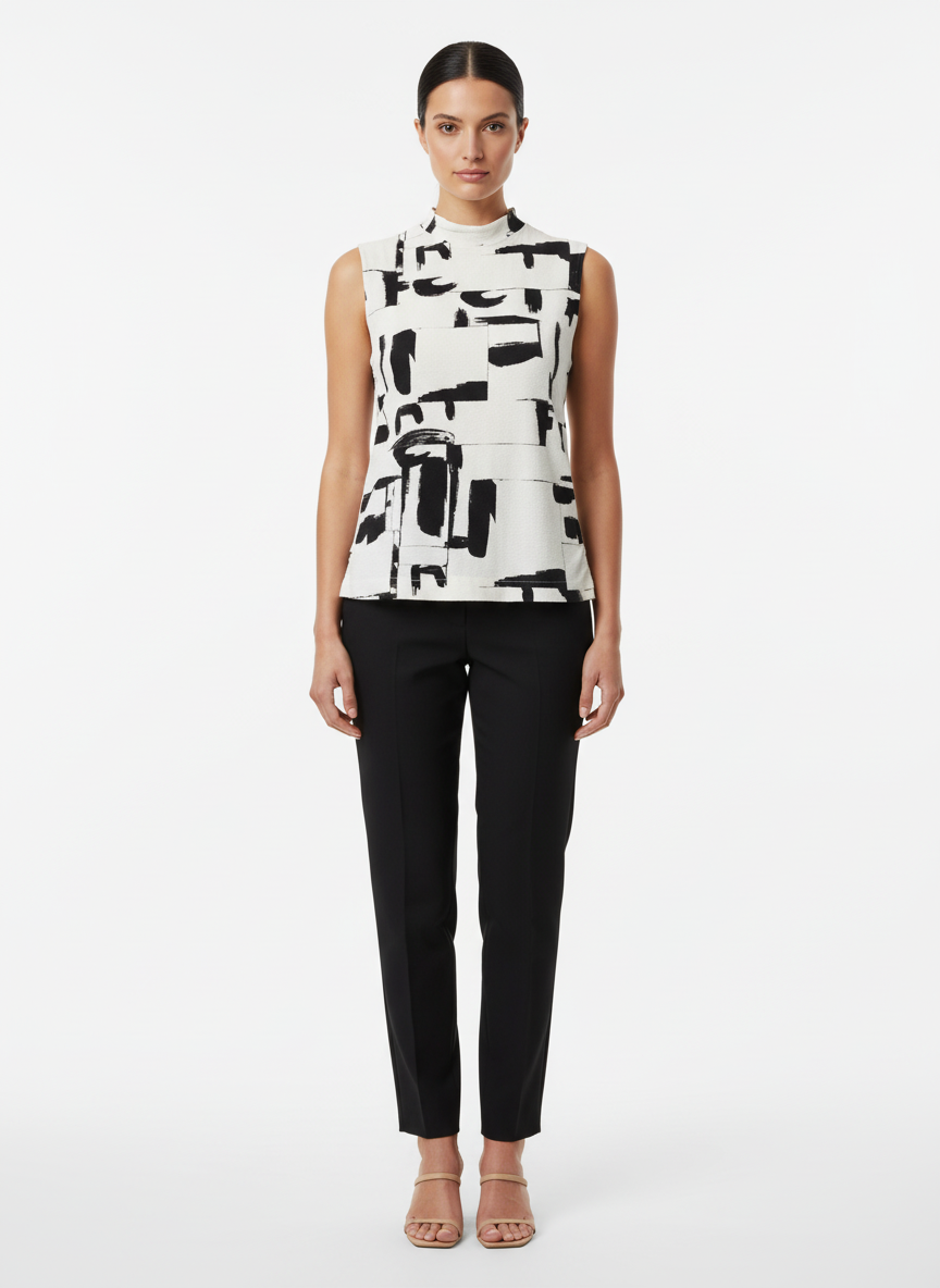 Blusa Gola Alta Estampa Abstrata - Amimale/P