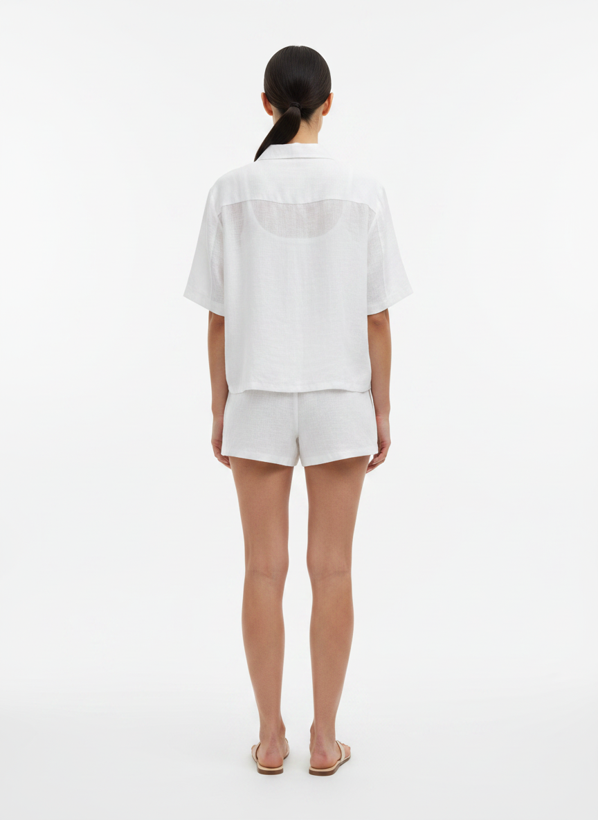 Blusa tecido botão frontal marmorizado branca - ALL IS LOVE | P