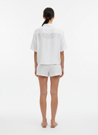 Blusa tecido botão frontal marmorizado branca - ALL IS LOVE | P