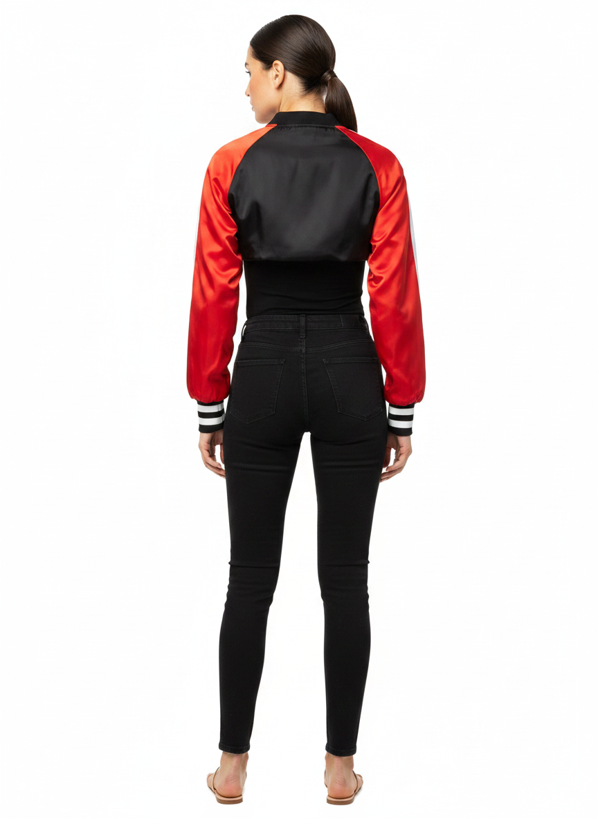 Jaqueta Bomber Color Block Nylon - LEAN.MODA / M
