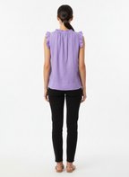 Blusa Ruffle Decote V Roxa - Skunk / 36