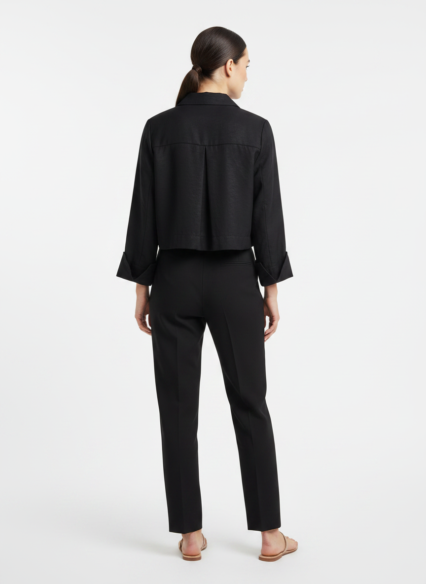 Blusa Cropped Tecido Leve - OPEN / G