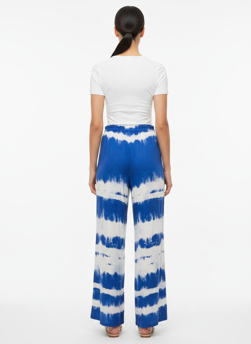 Calça Pantalona Tie-Dye Azul e Branco - NEXO / P
