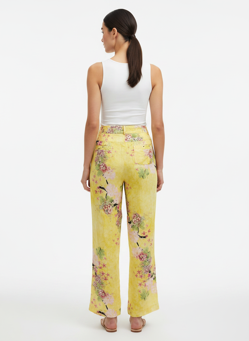 Calça Pantalona Estampada Fluida - MOÇA BONITA / M