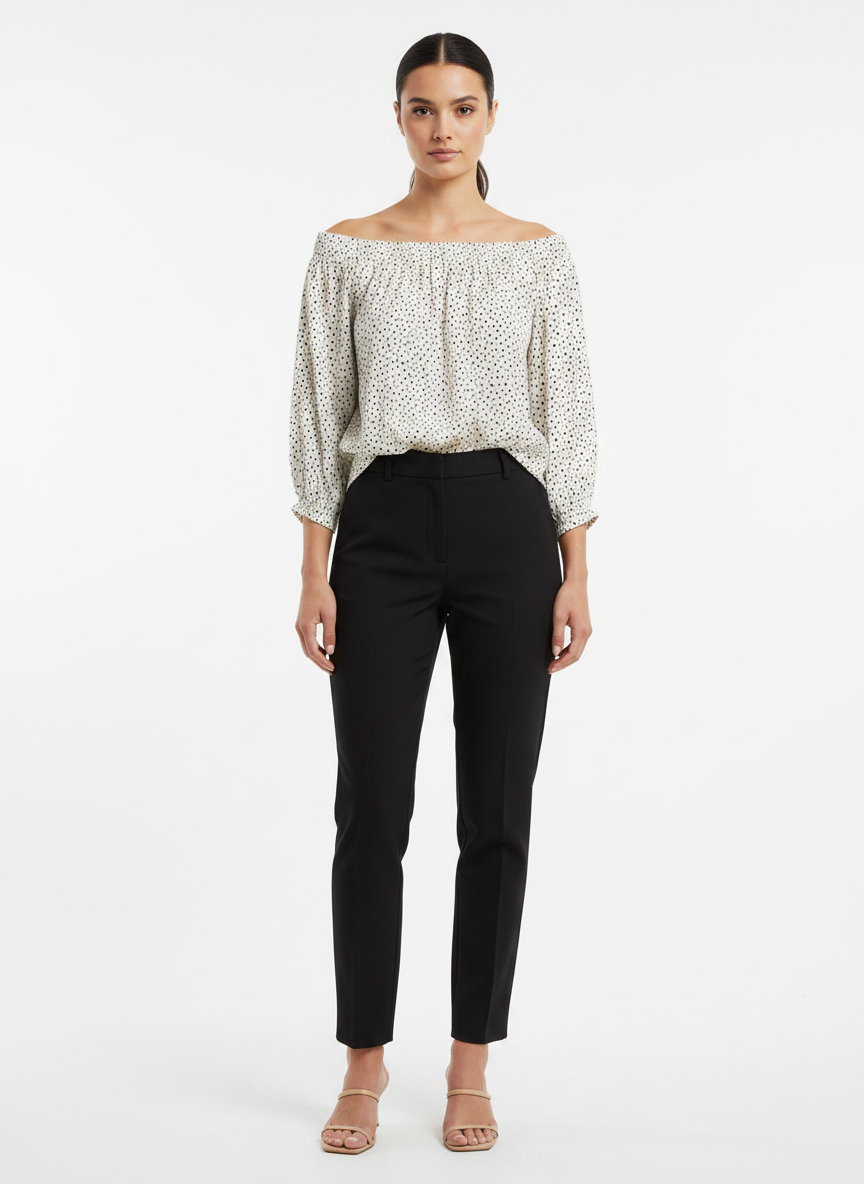 Blusa Off-Shoulder Poá - SEM MARCA / P