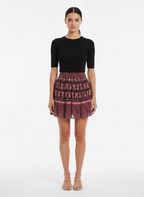 Saia Mini Plissada Estampa Boêmia - DRESS TO / P