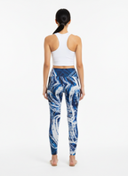 Calça legging esportiva estampada azul - CCM | P