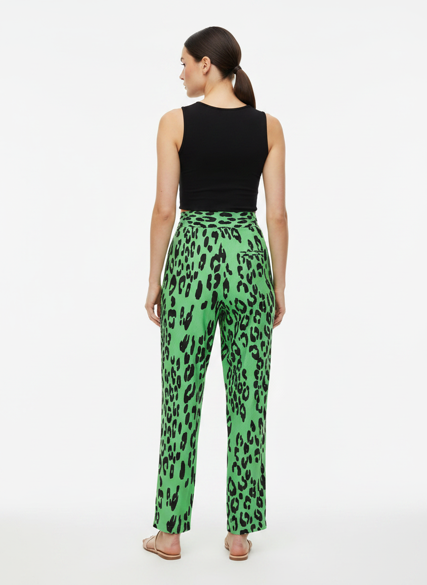 Calça Animal Print Viscose - MORENA ROSA / 42