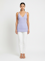 Regata tricot canelada decote v lilás - ANIMALE JEANS | P