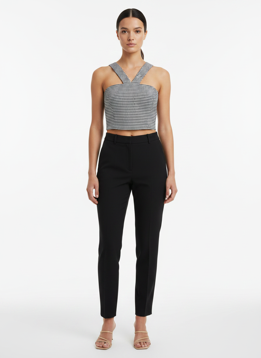 Blusa Cropped Gingham Halterneck - Alphorria / 40