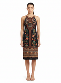 Vestido Halter Estampado Étnico Floral - FARM / M