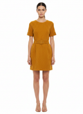 Vestido Faux Suede Mostarda com Cinto - INSP / G