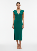 Vestido Midi Gola V Verde - Caos/U