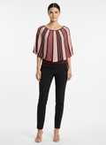 Blusa Poncho Tricô Listrado Feminino - VIVIANE FURRIER / M