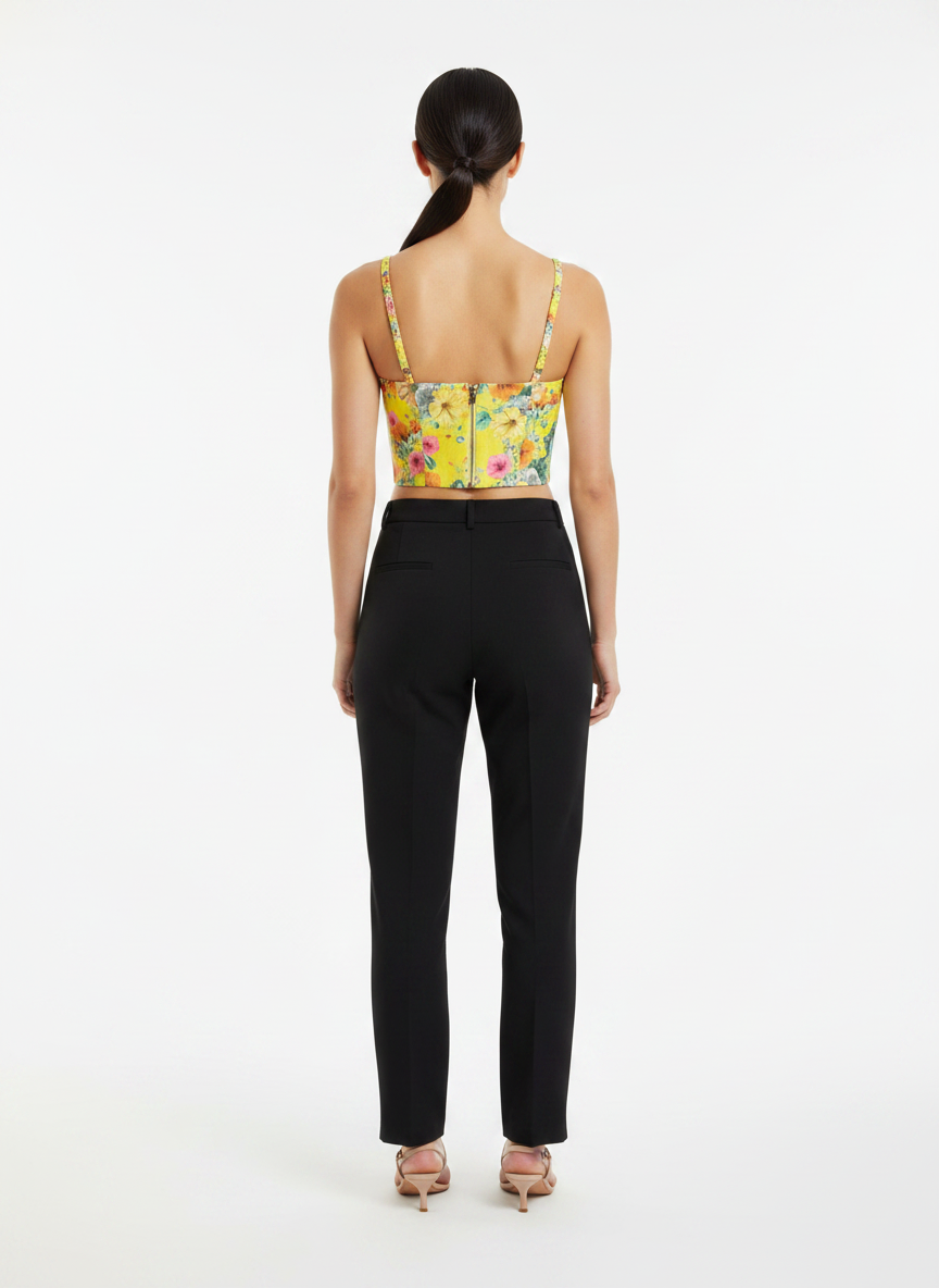 Blusa Cropped Bustiê Floral Verão - DRESS TO / P